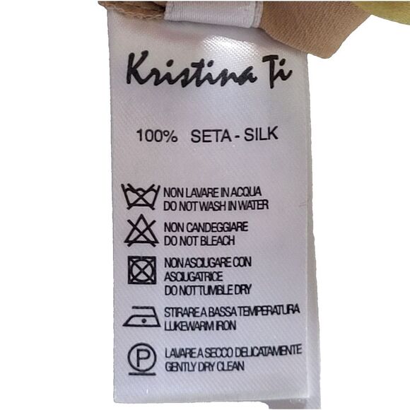 Kristina Ti Chic Small Beaded Silk Pants Italian Designer Floral Lined Colorful - Picture 7 of 9